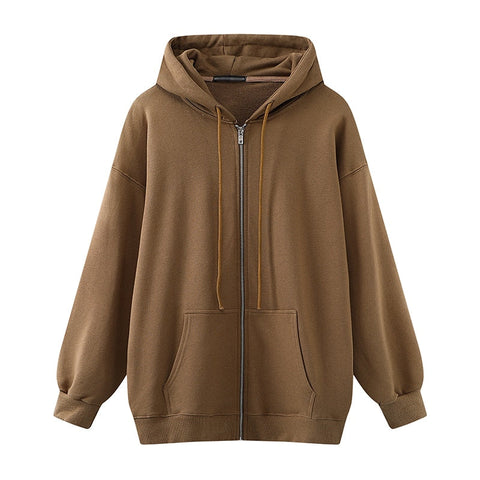 Oversize Girls Thick Hoodies Spring Fashion Ladies Streetwear Fleece Outfits Y2K Boyfriend Loose Hoodies Unisex Women Chic