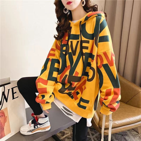 Polar fleece hooded spring and autumn casual hooded sweatshirt loose long sleeve hoodie pullover women's wool hooded top