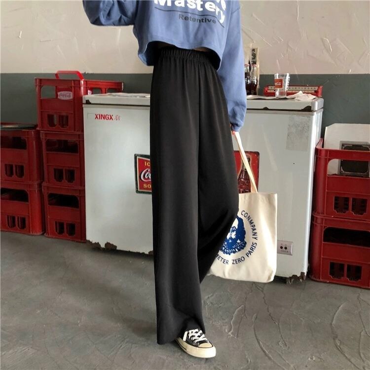 Spring and autumn new pants women loose straight leg casual slimming tie-dye trend wild striped wide-leg pants women traf