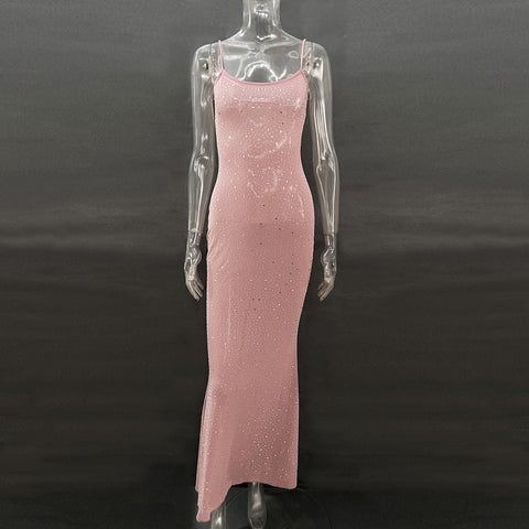 Women's Wear Diamond Sexy Suspender Mermaid Long Dress
