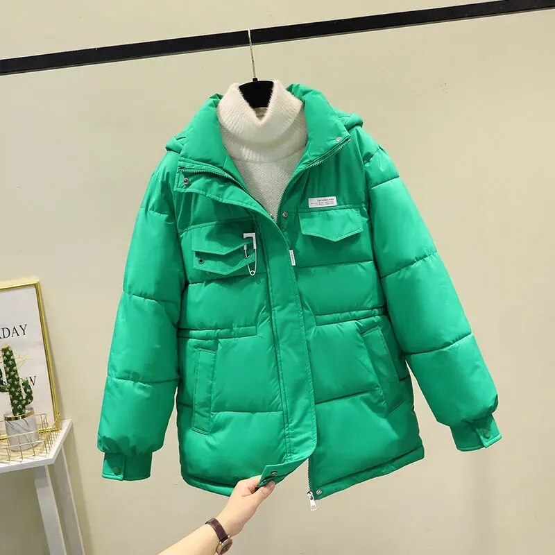 New Parkas Women Winter Jacket Hooded Thick Warm Cotton Padded Parka Casual Basic Coat Female Snow Coat Outerwear