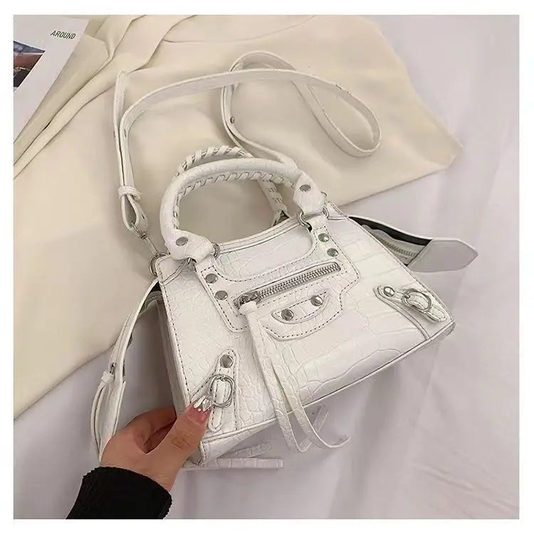 Women's Fashion Handbag Beautiful Lady Crossbody Elegant Pu Leather Totes One Shoulder Handbags Shopping Rivet Rock Style Bags