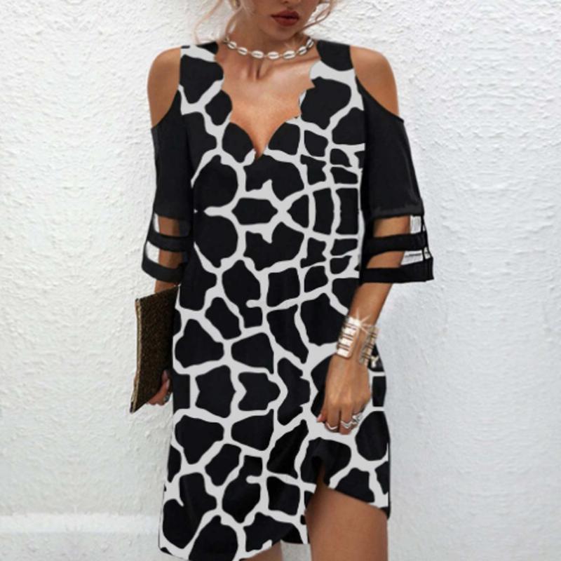 Pbong mid size graduation outfit romantic style teen swag clean girl ideas 90s latina aesthetic Summer V Neck Dress Women Casual Off Shoulder Lace Mesh Patchwork Beach Dress Elegant Floral Print Black Party Mini Dress Robe