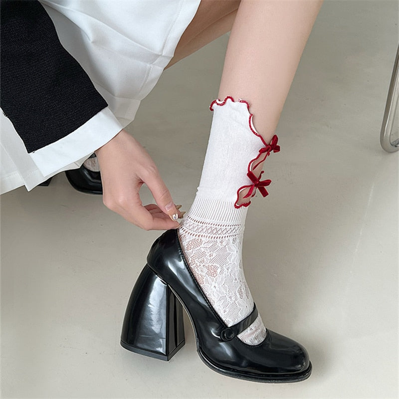 Pink Mary Jane Pumps Woman Super High Heels Shoes Leather Casual Shoes For Women Thick Heeled Shoes Ladies Elegant Lolita Shoes