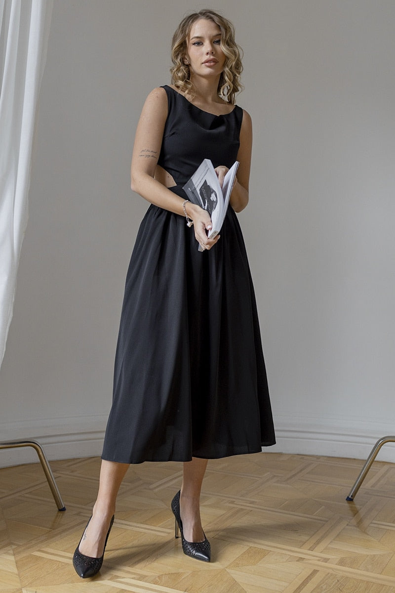 Chiffon Vintage Elegant Formal Evening Party Long Dresses Black White Sexy Beach Maxi Sleeveless Dresses For Women Summer