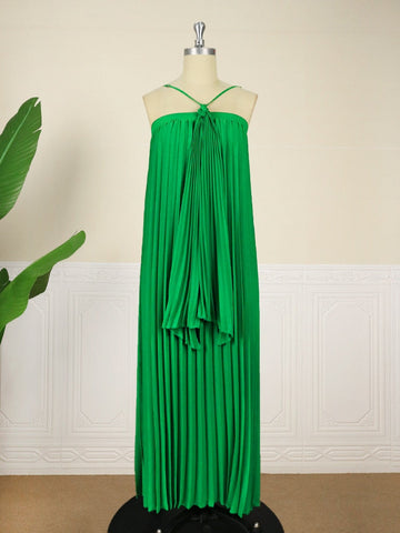 Pbong mid size graduation outfit romantic style teen swag clean girl ideas 90s latina aestheticGreen Pleated Dresses Women Halter Backless Sleeveless Long Gowns Sexy Summer Evening Party Beach Wear Outfits Ladies 4XL