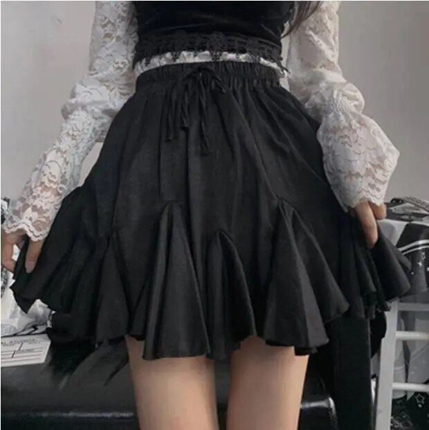 Kawaii Lolita Plaid Mini Dress Gothic E Girl Y2k Dresses Ulzzang Sweet Aesthetic Sets Sundress Fairy Grunge Cute Mall Dresses