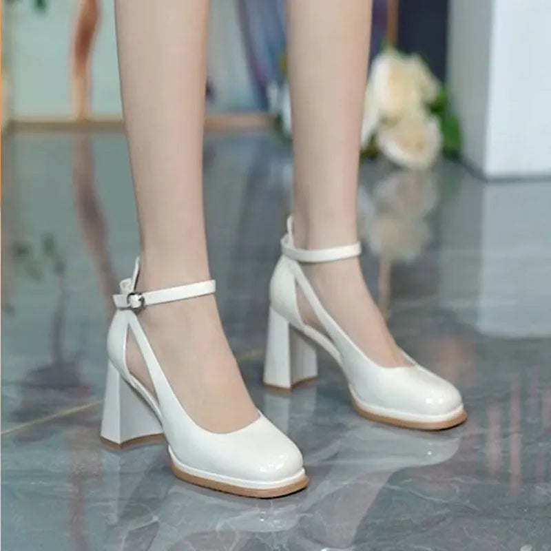 Women's Shoes Pumps Heeled Footwear Wedge with Platform Waterproof Sandals for Woman High Heels Chunky Summer 2023 Block Heel F