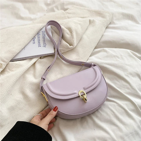 Toptrends Saddle Small Crossbody Bags For Women Trend Designer Underarm Shoulder Bag PU Leather Ladies Handbags And Purses