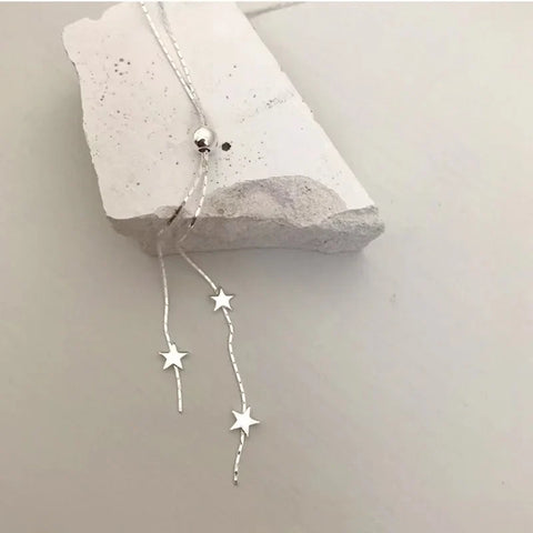 925 Sterling Silver Star Necklace Simple Adjustable Length Charm Pendant Joker Choker Birthday Gift To Women Free Of Freight