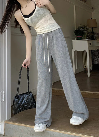 Summer New Line Soft Waxy Tall Pants Spring And Autumn Light Skin Comfortable Elastic Waist All The Casual Pants