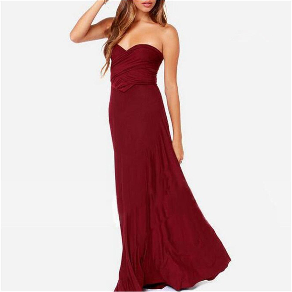 Sexy Women Boho Maxi Club Dress Red Bandage Long Dress Party Multiway Bridesmaids Convertible Infinity Robe Longue Femme