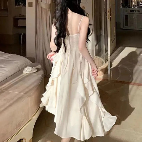 Party Dresses For Women Sleeveless Sexy Club Night Fashion Dress Fairycore A Llne Solid Ruffles New Spring Summer Dress