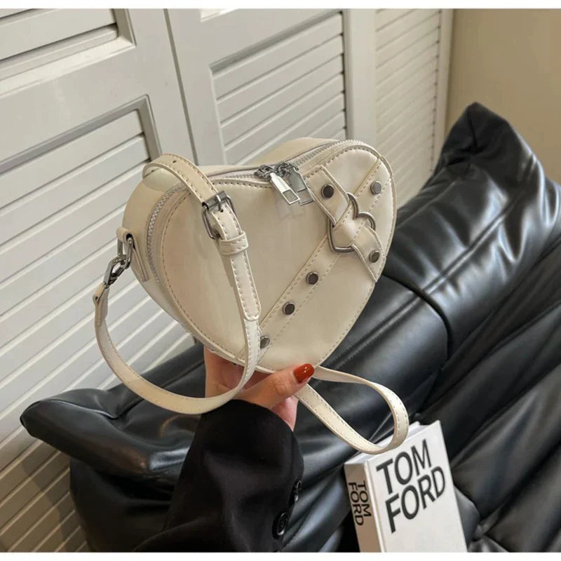 Fashion Love Heart Shape Shoulder Bag Small Handbags Designer Crossbody Bags For Women Solid Pu Leather Valentine's Gift