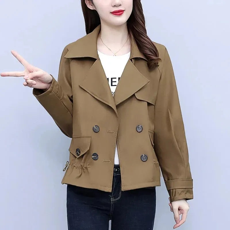 New Spring Autumn Women Jacket Long Sleeve Casual Windbreaker Loose Pocket Outerwear Lightweight Basic Coat Overcoat