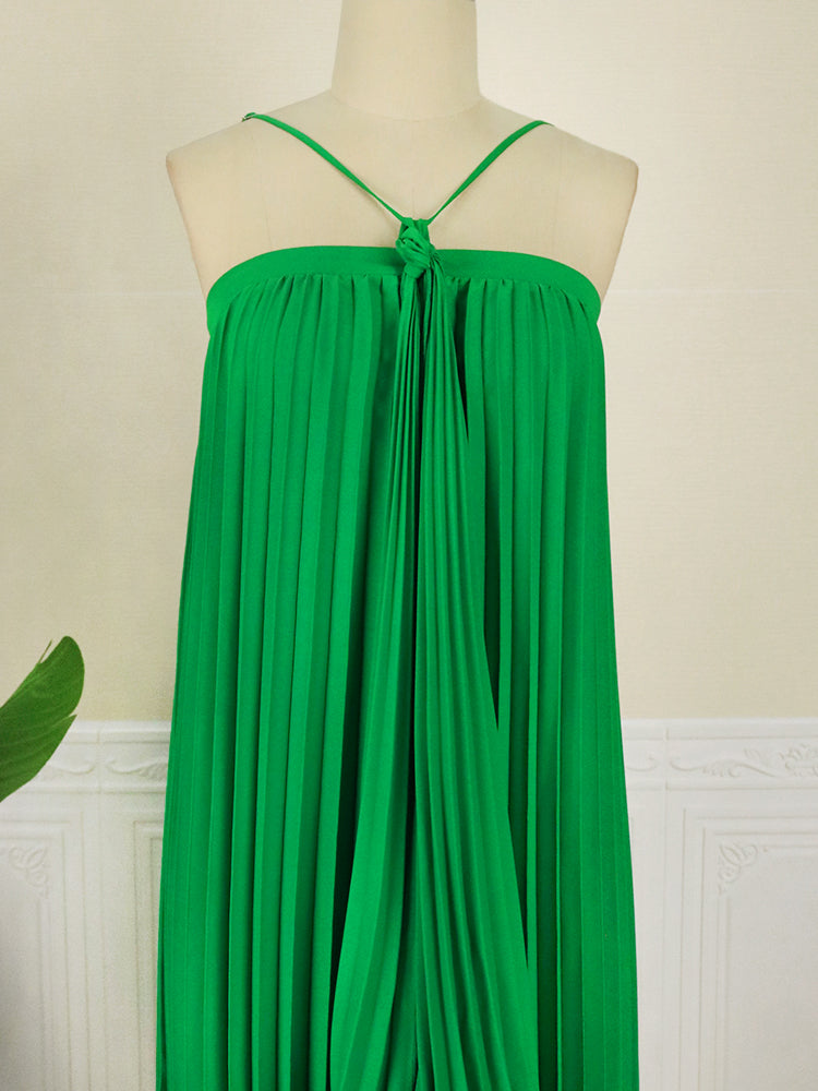 Pbong mid size graduation outfit romantic style teen swag clean girl ideas 90s latina aestheticGreen Pleated Dresses Women Halter Backless Sleeveless Long Gowns Sexy Summer Evening Party Beach Wear Outfits Ladies 4XL