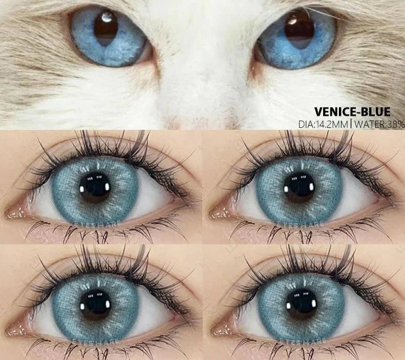 1 Pair Natural Colore Contact Lenses Color Contact Lenses for Eyes Blue Lenses Big Eye Lenses Yearl Eye Contacts Lenses