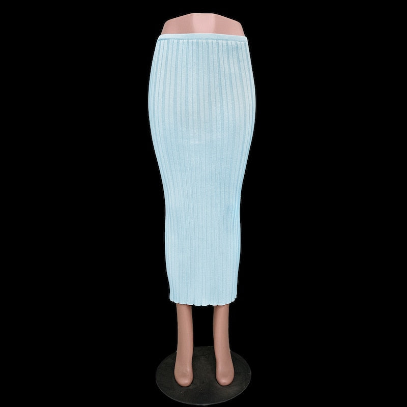 Summer Knit Long Skirt Women Sexy Holiday Party Beach Cove-Up Midi Skirts Dropped Waist See Through Wrap White Maxi Skirt