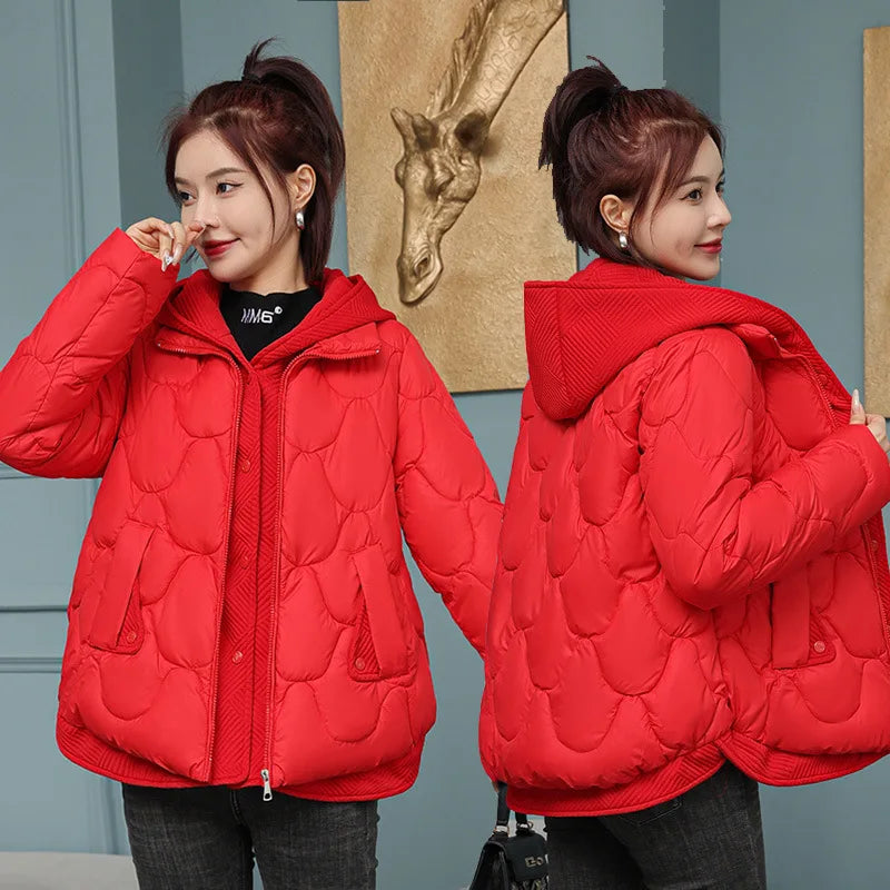 Fashion Coats Korean Style Loose Comfort Quilted Coat Women Jacket Women Parkas Warm Jackets Casual Coat New Winter Clothes