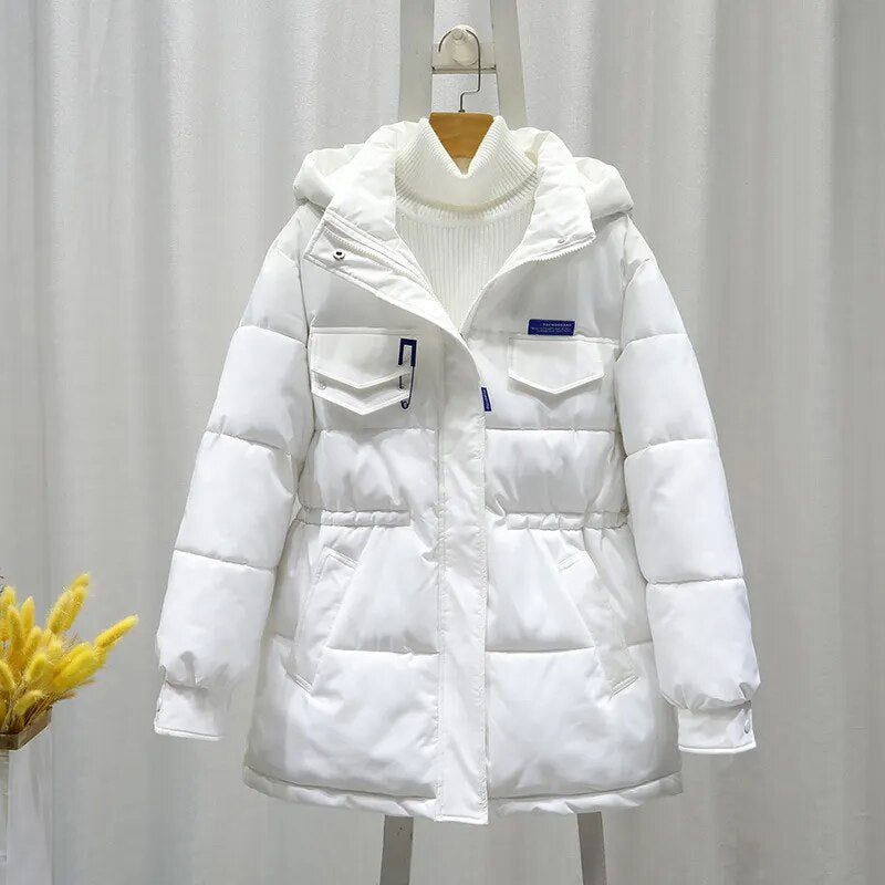 New Parkas Women Winter Jacket Hooded Thick Warm Cotton Padded Parka Casual Basic Coat Female Snow Coat Outerwear