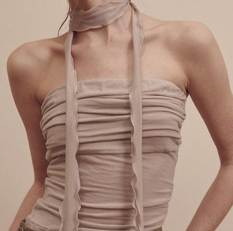 Summer Sexy Off-Shoulder Lace Women Crop Top Casual Strapless Halter Streetwear Fashion Club Party Lady Tank Top