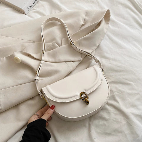 Toptrends Saddle Small Crossbody Bags For Women Trend Designer Underarm Shoulder Bag PU Leather Ladies Handbags And Purses