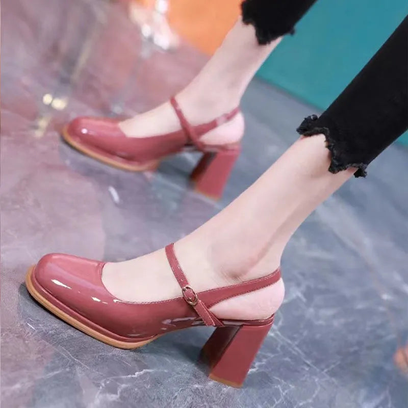 Women's Shoes Pumps Heeled Footwear Wedge with Platform Waterproof Sandals for Woman High Heels Chunky Summer 2023 Block Heel F