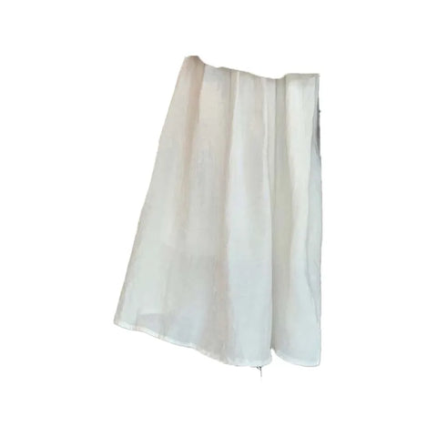 Summer New Small Fresh Simple Holiday Wind Breathable Cool Linen White High-waisted Skirt Women