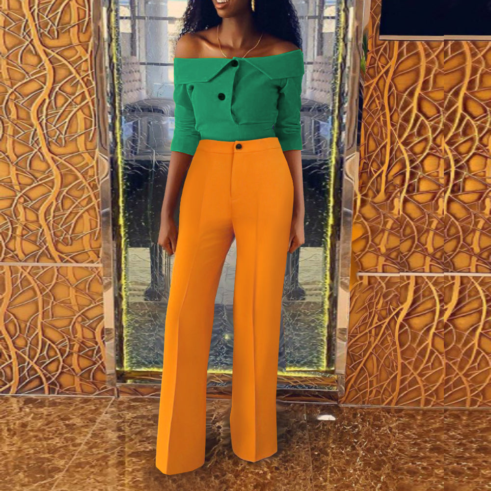 Pbong  mid size graduation outfit romantic style teen swag clean girl ideas 90s latina aestheticWomen Trousers Long Wide Leg Pants Female High Waist Elegant Office Ladies Autumn Work Wear African Female Fashion Pantalones