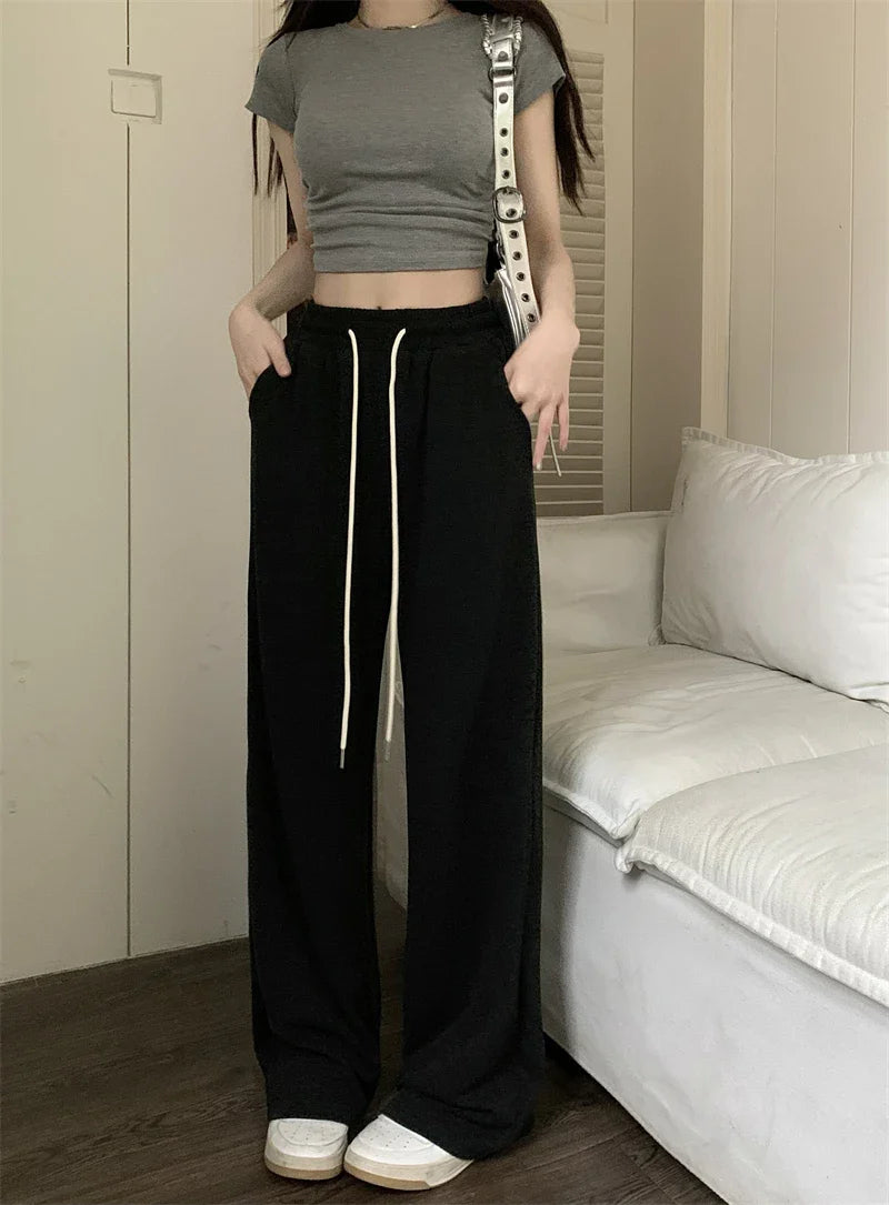 Summer New Line Soft Waxy Tall Pants Spring And Autumn Light Skin Comfortable Elastic Waist All The Casual Pants