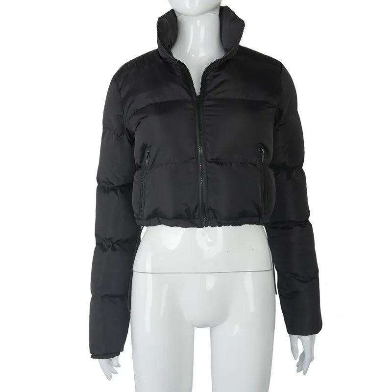 Fall Winter Solid Down Coat Puffer Jacket and Coats for Women Bubble Outerwear Cropped Outwear Oversized Clothing