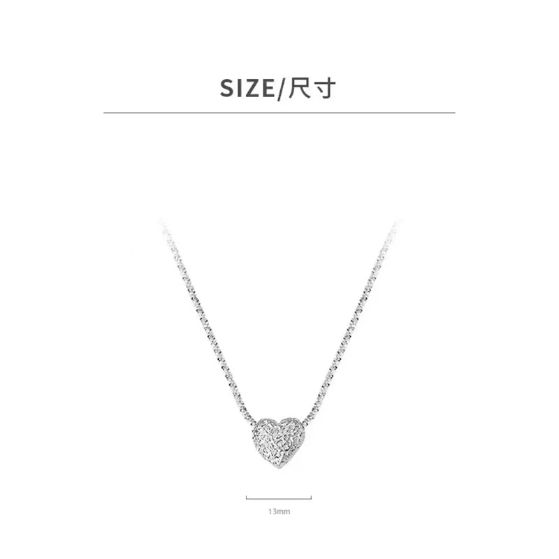 925 Sterling Silver Heart Necklace Charms Delicate Geometric Shape Pendant Party Gift For Women Fashion Jewelry