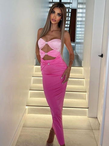 Elegant Hollow Out Sexy Maxi Dress For Women Robe Spaghetti Strap Sleeveless Long Dress Ladies Party Bodycon Sundress