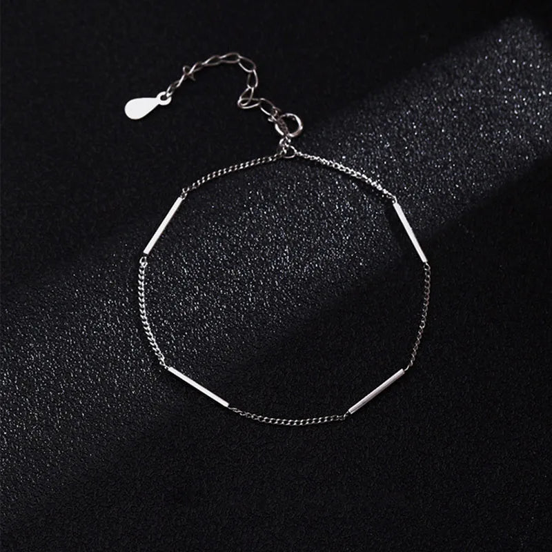 New 925 Sterling Silver Square Bracelet Simple Style Shiny Bracelet Gifts for Women Free Shipping Exquisite Fashion Jewelry