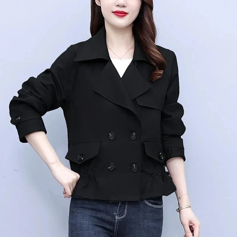 New Spring Autumn Women Jacket Long Sleeve Casual Windbreaker Loose Pocket Outerwear Lightweight Basic Coat Overcoat