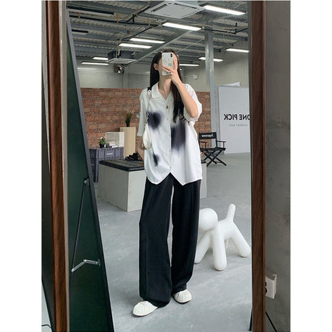 Chiffon Blouses or Tops for Woman Elegant and Youth Woman Cool Blusas Aesthetic Heart Short Sleeve Shirt Summer Top