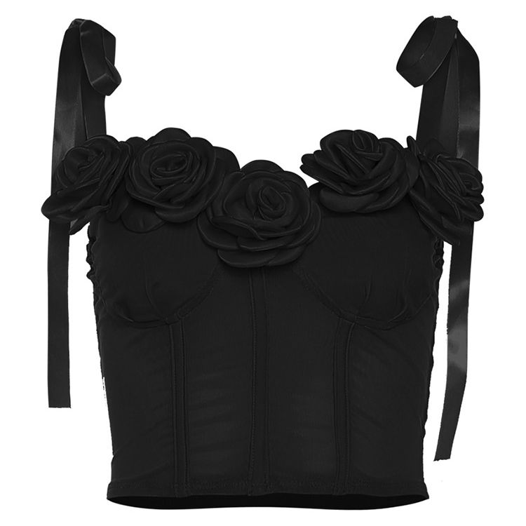 Cutenew Women's Sexy Flower Lace Patchwork Suspender Sleeveless Top Vest Casual Spice Girl Camisole Clothes Streetwear Hot