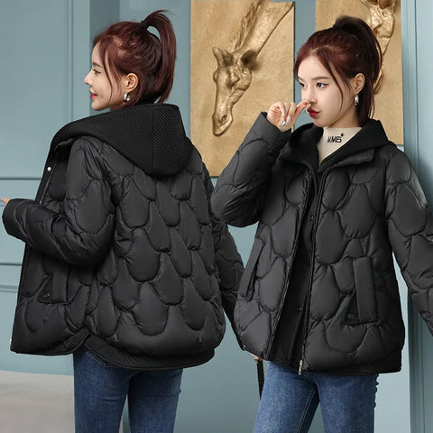 Fashion Coats Korean Style Loose Comfort Quilted Coat Women Jacket Women Parkas Warm Jackets Casual Coat New Winter Clothes