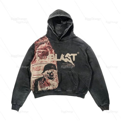 Harajuku American Goth Hoodies Women Harajuku Y2K New Goth Skull Printing Streetwear Hip Hop Couples Sweatshirt Clothes