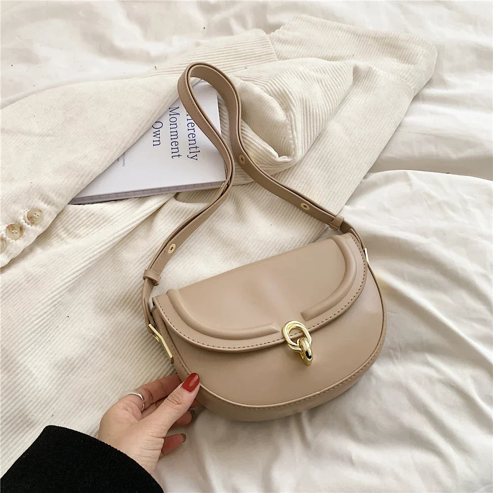 Toptrends Saddle Small Crossbody Bags For Women Trend Designer Underarm Shoulder Bag PU Leather Ladies Handbags And Purses