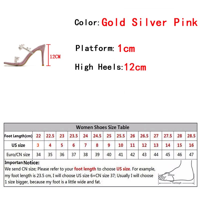 Sexy Crystal Rhinestone High Heels Party Slippers Fashion Snake Print Open Toe Transparent Sandals Sliders Shoes Women