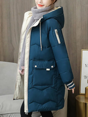 Winter Women Jacket Coats Long Parkas Female Down Cotton Hooded Overcoat Thick Warm Jackets Windproof Casual Student Coat