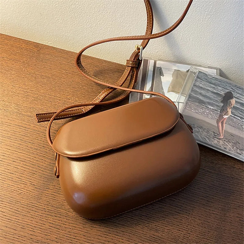 Fashion Women Messenger Bag PU Leather Small Shell Bag Vintage Shoulder Bag Ladies Handbags Luxury Purse Crossbody Bags