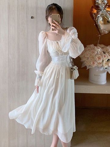 Spring Summer New Women Elegant Midi Dresses Party Holiday Backless Prom Mixi Clothes Vestidos Robe