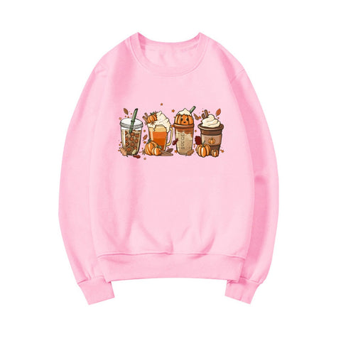 Fall Coffee Sweatshirt Cute Fall Hoodie Thanksgiving Sweatshirt Halloween Hoodies Women Clothes Coffee Lover Pullovers Tops