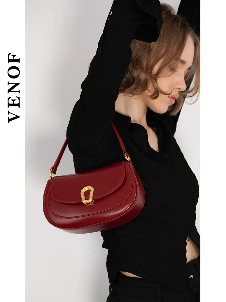 Underarm Bags for Women Versatile Cowhide Leather Handbag Autumn Winter Ladies Crossbody Chill  Designer Shoulder Bag