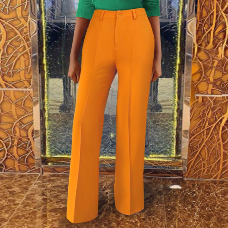 Pbong  mid size graduation outfit romantic style teen swag clean girl ideas 90s latina aestheticWomen Trousers Long Wide Leg Pants Female High Waist Elegant Office Ladies Autumn Work Wear African Female Fashion Pantalones