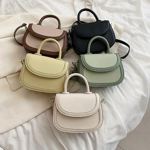 Kawaii Cute Mini Totes PU Leather Crossbody Bags with Short Handles for Women Fashion Trend Shoulder Side Bag Handbag