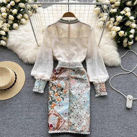 Pbong  mid size graduation outfit romantic style teen swag clean girl ideas 90s latina aestheticSplice Lace Embroidery Women Dress Summer  Temperament Elegant Zipper Long Sleeves Ladies A Line Slim Chic Dresses