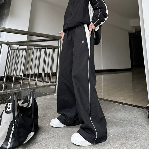 Women Casual Joggers Pants Fashion Streetwear Oversized Sports Wide Leg Pants Hip Hop Y2k Sweatpants High Waist Baggy Trousers